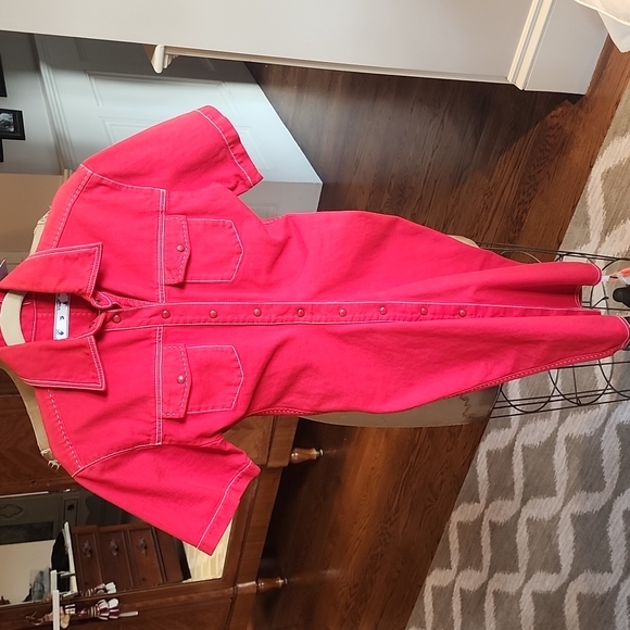 NWT Off white red denim dress 36 - Picture 8 of 11